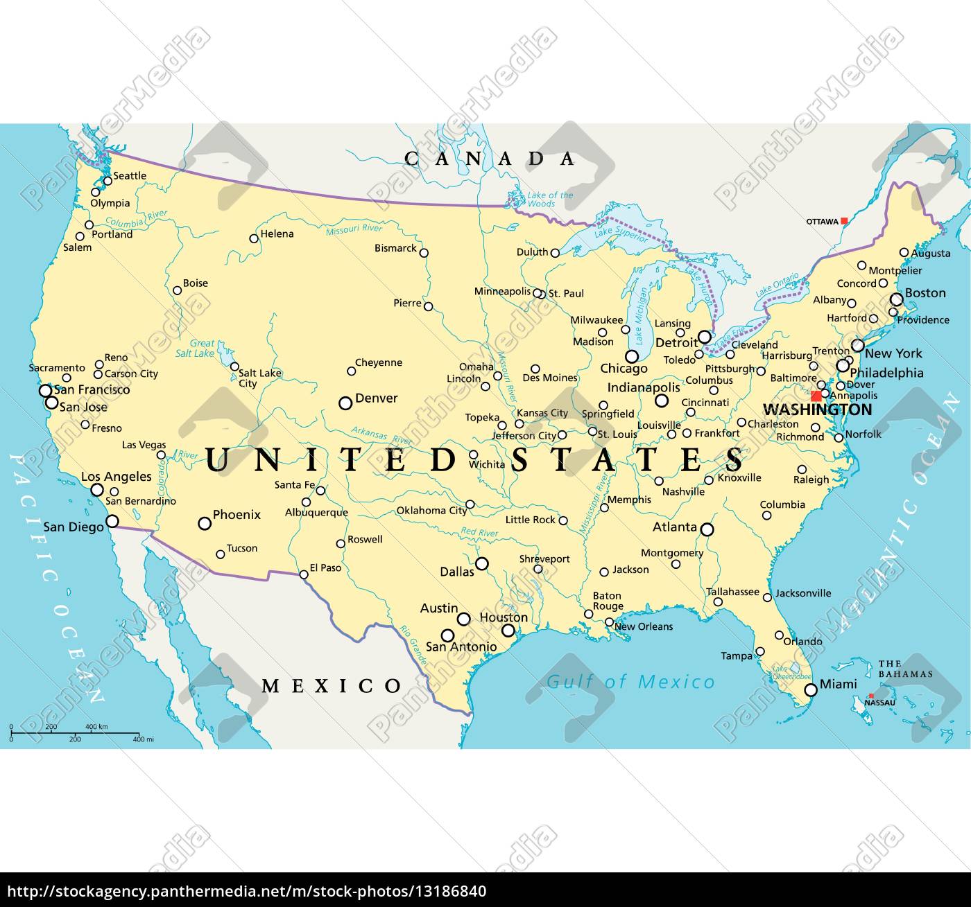 United States Of America Political Map Royalty Free Photo 13186840