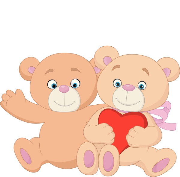 Cartoon romantic couple of teddy bear - Royalty free image #24970974 |  PantherMedia Stock Agency